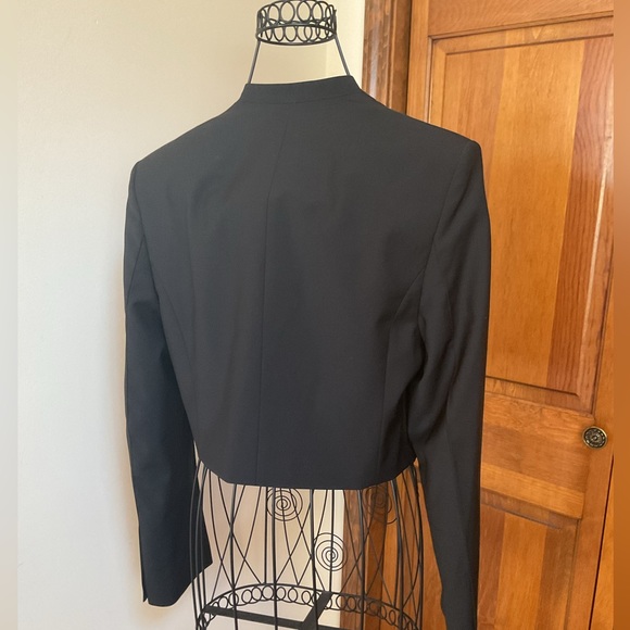 Women's Black Wool blend Blazer, New, 0 - Picture 4 of 7
